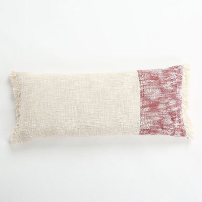 Handwoven Lumbar Cushion Cover with Fringes