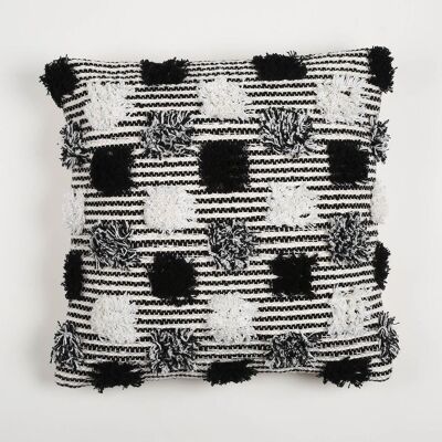 Dramatic Monochrome Cotton Cushion cover