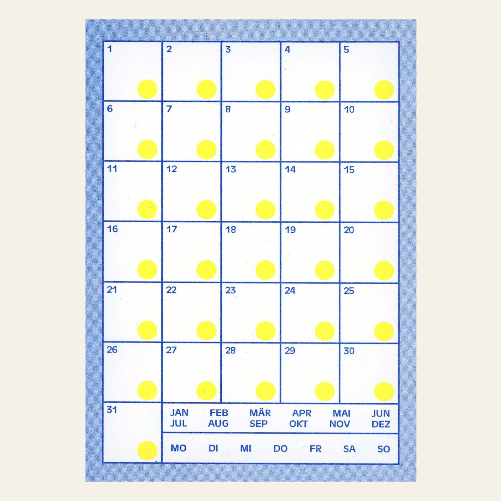 Risographie Postkarte – Gutschein Blau – DIN A6