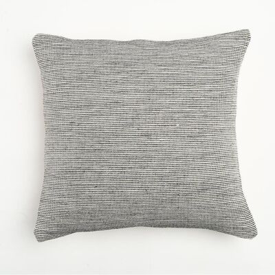 Housse de coussin tissée gris sourd