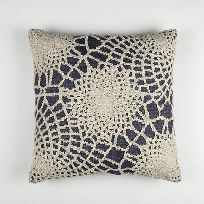 Abstract Textured Blue Cotton Cushion Cover