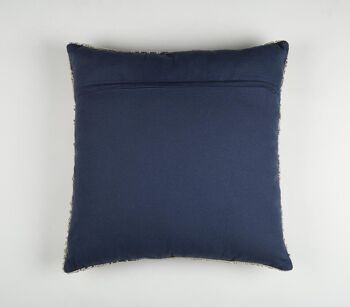 Housse de coussin en coton bleu texturé abstrait 4