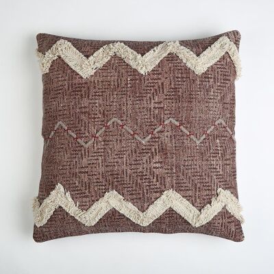 Block Printed Tufted Cotton Cushion cover