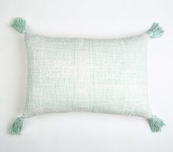 Housse de coussin lombaire à pompons menthe 5