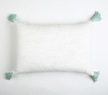 Housse de coussin lombaire à pompons menthe 8