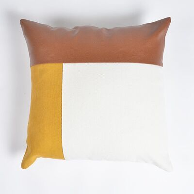 Housse de coussin patchwork color block