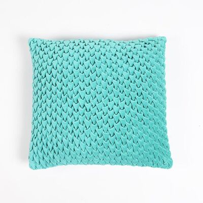 Housse de coussin en mélange de coton smocké