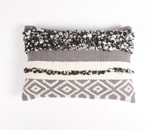 Textured Monochrome Patterned Cushion Cover