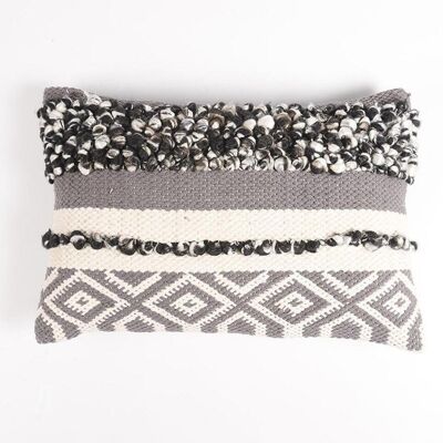 Housse de coussin texturée à motifs monochromes