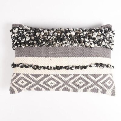 Textured Monochrome Patterned Cushion Cover