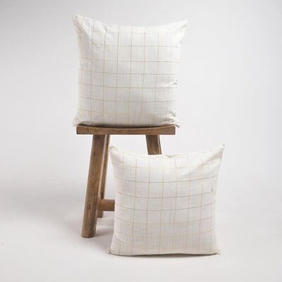 Handloom Minimal Checks Cotton Cushion Covers (set of 2)