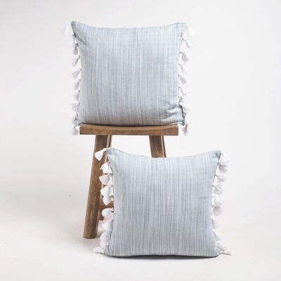 Tasseled Neutral Handloom Cushion Covers (set of 2)