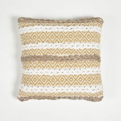 Handgewebter geometrischer Kissenbezug aus Baumwolle