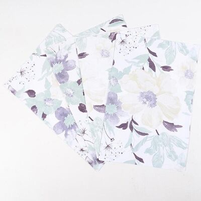 Lote de 4 - Manteles individuales con estampado floral