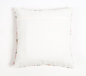 Housse de coussin géométrique en coton imprimé et brodé en bloc, 18 x 18 pouces 6