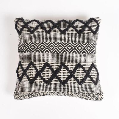 Housse de coussin à motifs monochromes en diamant, 17,5 x pouces