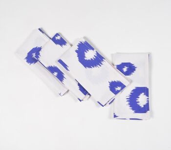 Lot de 4 - Serviettes de table imprimées indigo 1