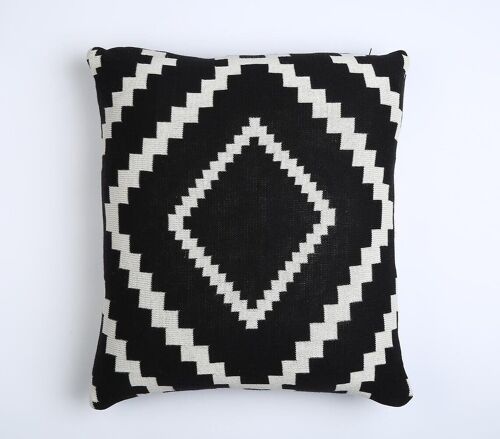 Monochrome Geometric Cushion cover, 18 x 18 inches