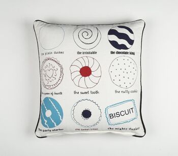 Housse de coussin en coton imprimé typographique, 16 x 16 pouces 1