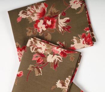 Lot de 4 - Serviettes en coton à imprimé floral Umber 2