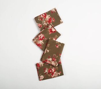 Lot de 4 - Serviettes en coton à imprimé floral Umber 3