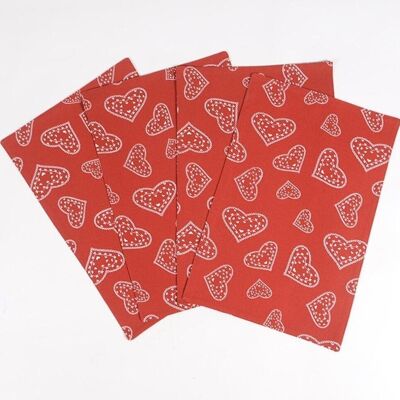 Set of 4 - Heart Printed Placemats
