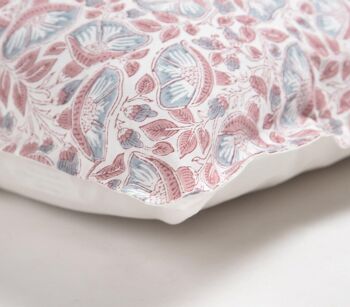 Housse de coussin imprimée bloc floral pastel, 18 x 18 pouces 2