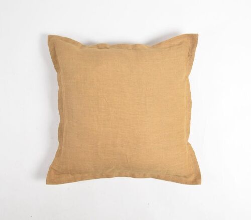 Solid Khaki Cotton Linen Cushion Cover, 18 x 18 inches
