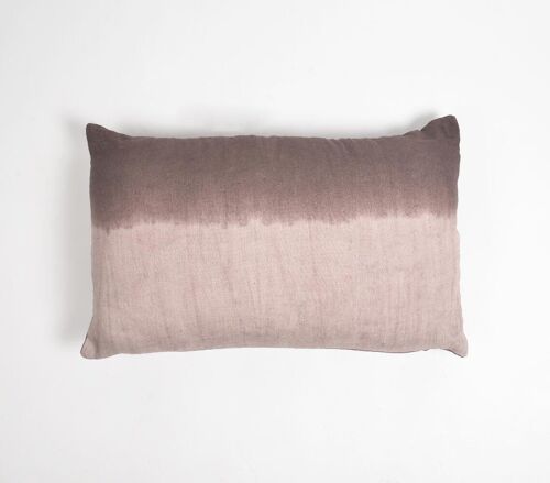 Textured Ombre Cotton Linen Lumbar Cushion Cover, 14 x 22 inches