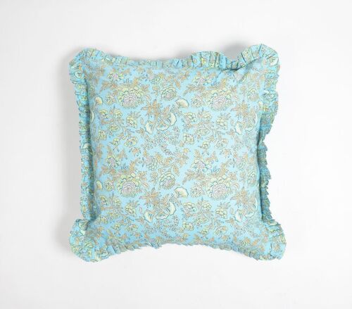 Floral Sky Cotton Cushion Cover, 18 x 18 inches