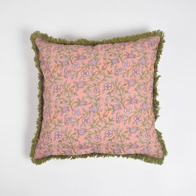Subdued Botanical Printed Cushion Cover, 18 x 18 inches