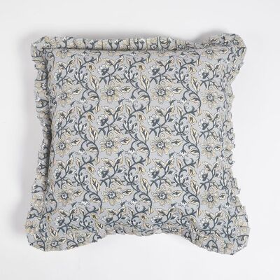 Housse de coussin monochrome avec volants, 18 x 18 pouces