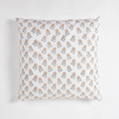 Housse de coussin avec boutons floraux imprimés en bloc, 18 x 18 pouces