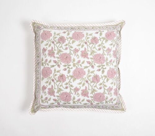 Victorian Floral Cotton Cushion Cover, 18 x 18 inches