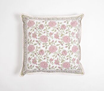 Housse de coussin victorienne en coton floral, 18 x 18 pouces 1