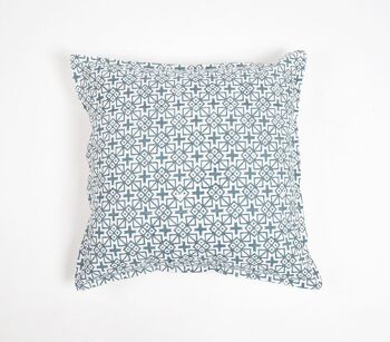 Housse de coussin géométrique monochrome en coton, 18 x 18 pouces 1