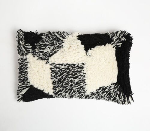 Shaggy Soft Lumbar Cushion Cover, 20 x 12 inches