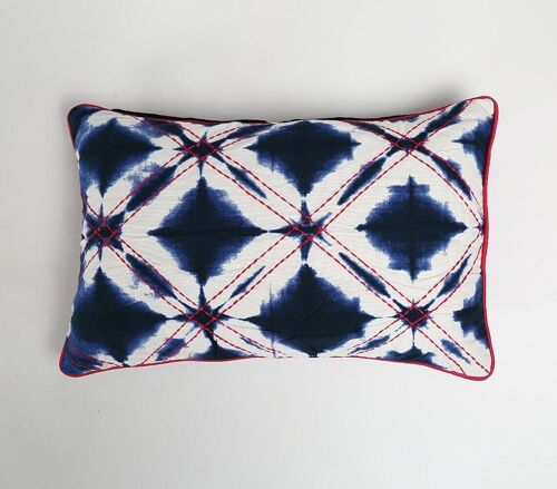 Ikat & Kantha Lumbar Cushion Cover, 20 x 14 inches