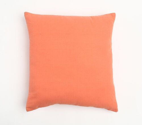 Solid Orange Cotton Cushion Cover, 18 x 18 inches