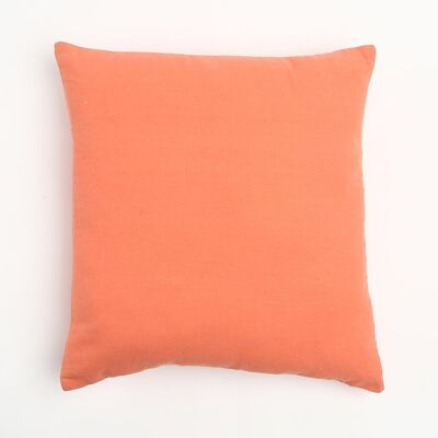 Massiver orangefarbener Kissenbezug aus Baumwolle, 18 x 18 Zoll