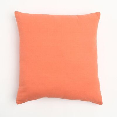 Funda de cojín de algodón naranja macizo, 18 x 18 pulgadas