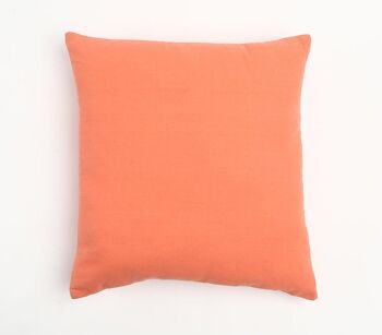 Housse de coussin en coton orange massif, 18 x 18 pouces 1