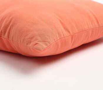 Housse de coussin en coton orange massif, 18 x 18 pouces 7