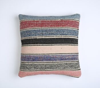 Housse de coussin rayée handloom, 18 x 18 pouces 1