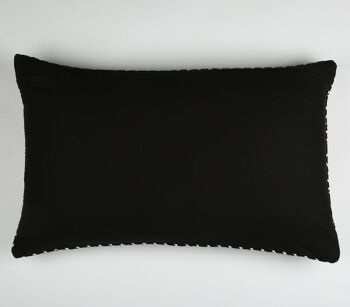 Housse de coussin monotone tissée et brodée, 26 x 16 pouces 8