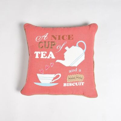 Tea & Biscuits Cushion cover, 17.6 x inches