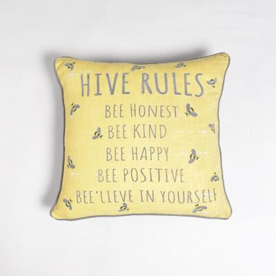 Honey Typographic Bee Cushion cover, 17.2 x inches