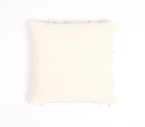 Velvet Cotton Tasseled Cushion Cover, 18 x 18 inches