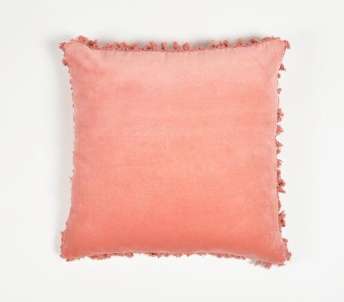 Solid Pink Cotton Cushion Cover, 18 x 18 inches