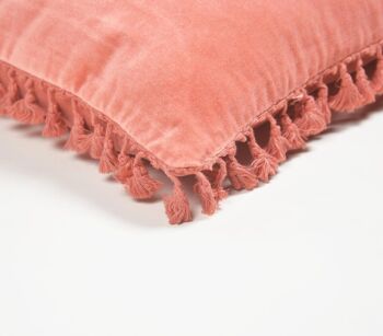 Housse de coussin en coton rose uni, 18 x 18 pouces 5